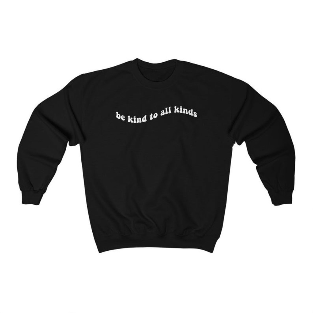 Be Kind to All Kinds Crewneck Black Sweatshirt
